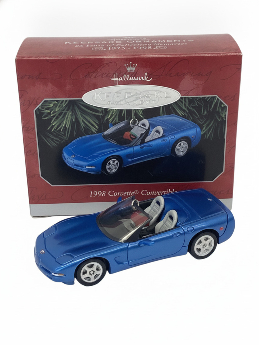 Vintage Hallmark Keepsake Ornament 1998 Blue Corvette Convertible